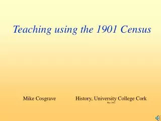 Teaching using the 1901 Census