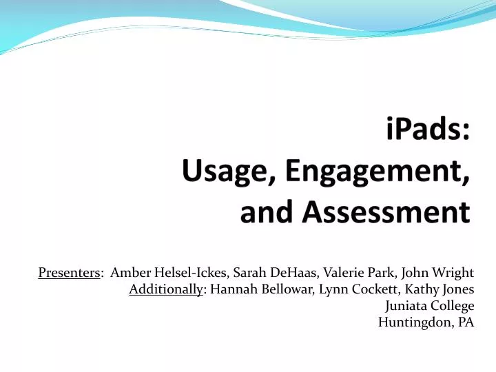 ipads usage engagement and assessment