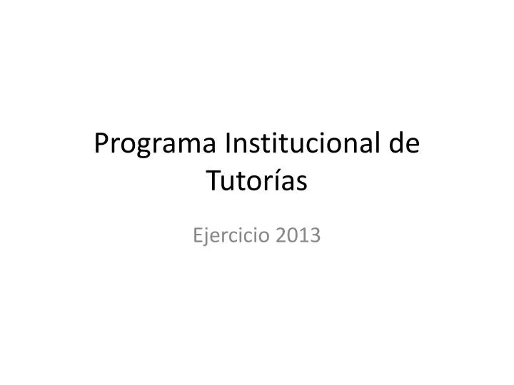programa institucional de tutor as