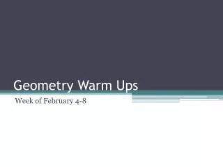 Geometry Warm Ups