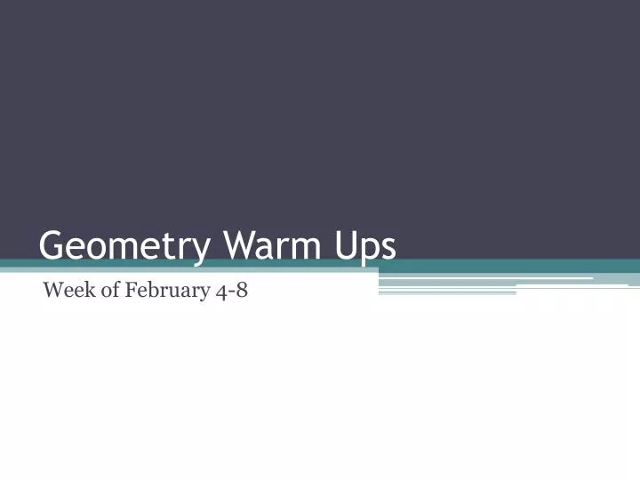geometry warm ups