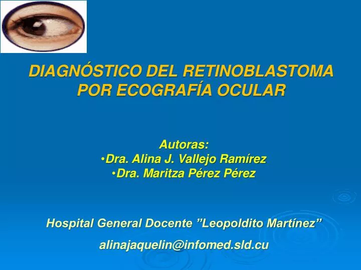 diagn stico del retinoblastoma por ecograf a ocular