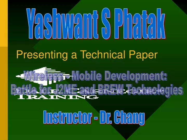 presenting a technical paper