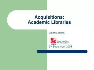 Acquisitions: Academic Libraries