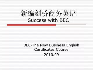success with bec