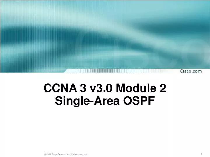 ccna 3 v3 0 module 2 single area ospf