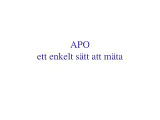 apo ett enkelt s tt att m ta