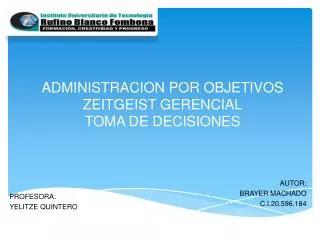 administracion por objetivos zeitgeist gerencial toma de decisiones