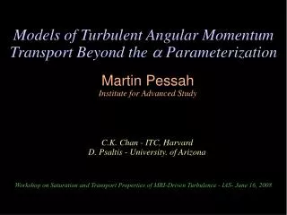Models of Turbulent Angular Momentum Transport Beyond the ? Parameterization