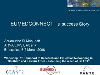 EUMEDCONNECT - a success Story Aouaouche El-Maouhab ARN/CERIST, Algeria