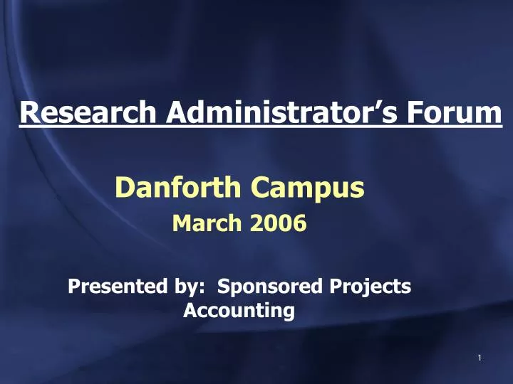 research administrator s forum