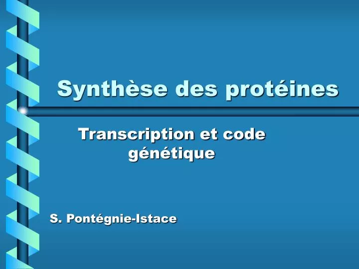 synth se des prot ines