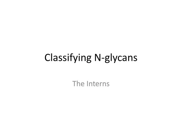 classifying n glycans