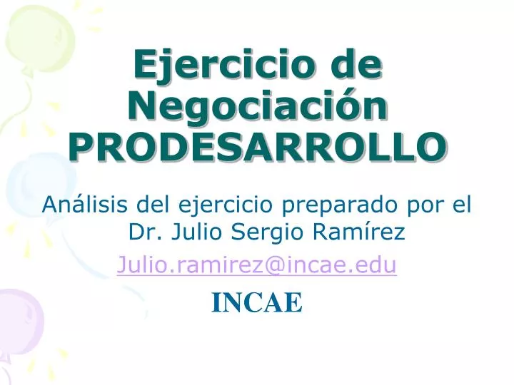 ejercicio de negociaci n prodesarrollo