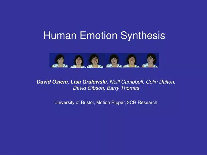 human emotion synthesis
