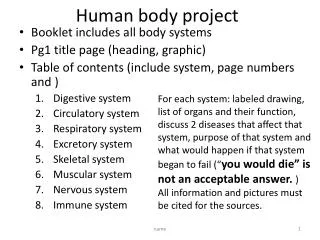 Human body project