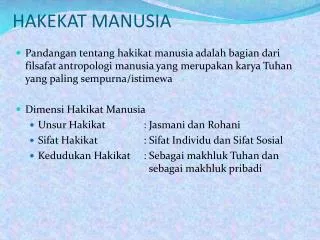 hakekat manusia