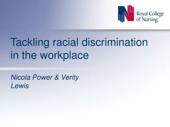 tackling racial discrimination in the workplace