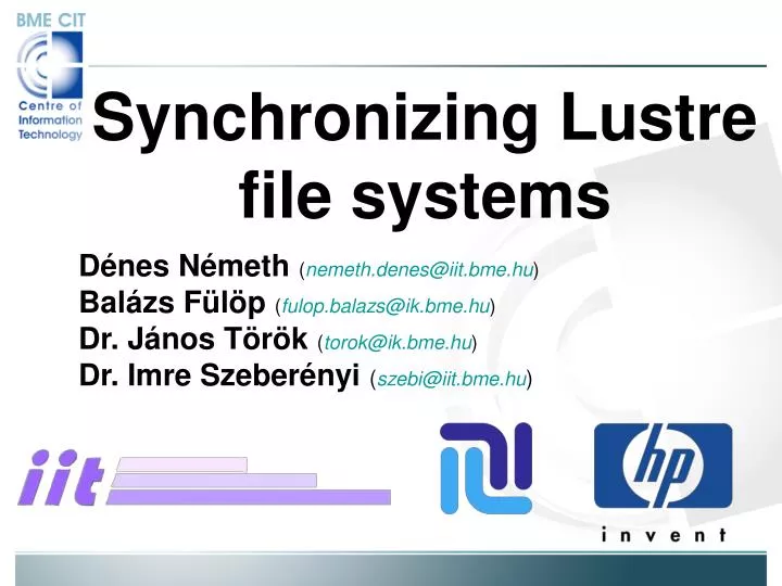 synchronizing lustre file systems