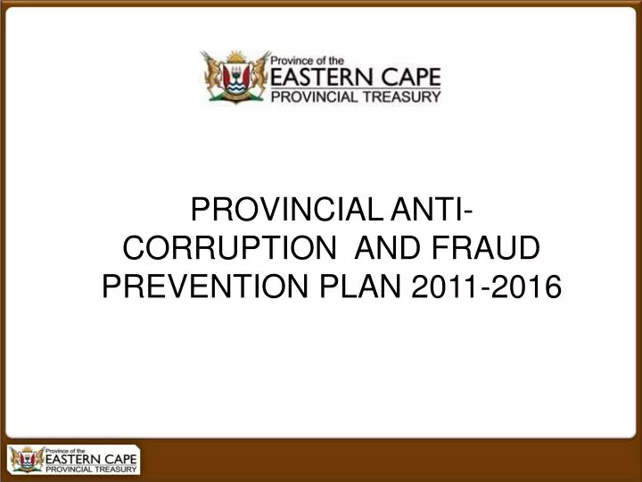 provincial anti corruption and fraud prevention plan 2011 2016