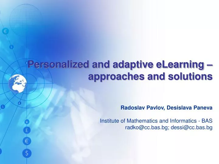 personalized and adaptive elearning approaches and solutions