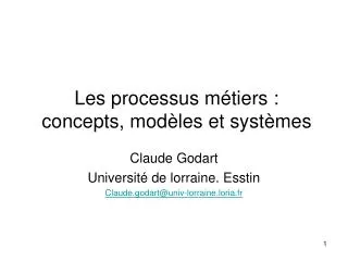 les processus m tiers concepts mod les et syst mes