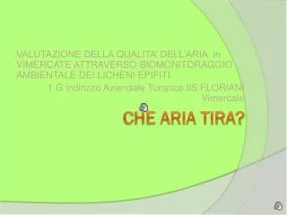 che aria tira