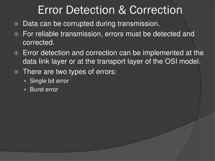 error detection correction