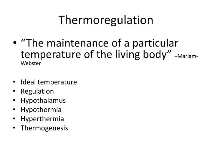 thermoregulation