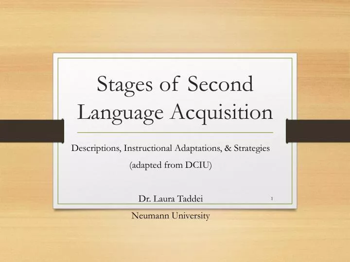 stages of second language acquisition