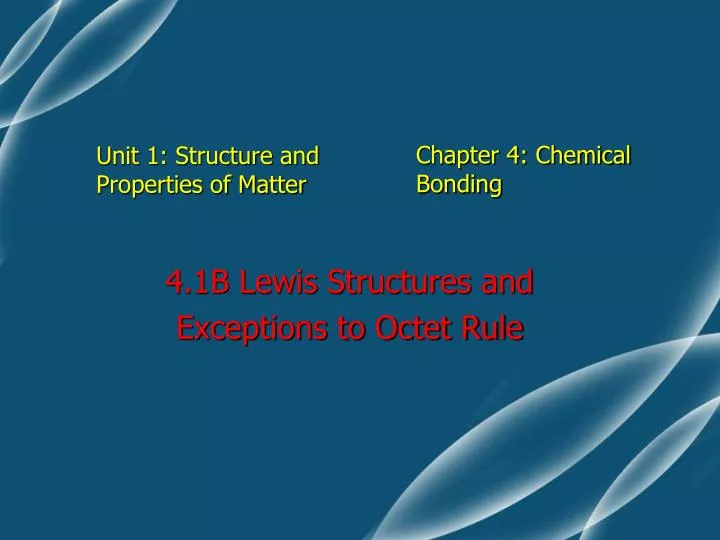 unit 1 structure and properties of matter