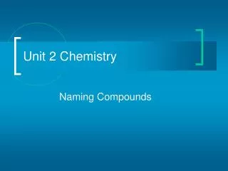 Unit 2 Chemistry