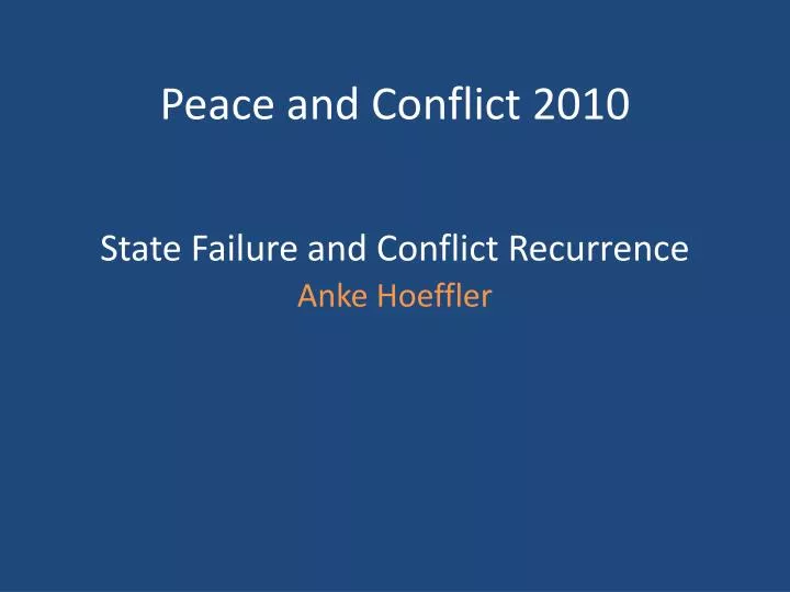 state failure and conflict recurrence
