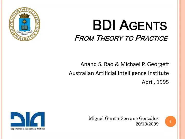 bdi agents from theory to practice