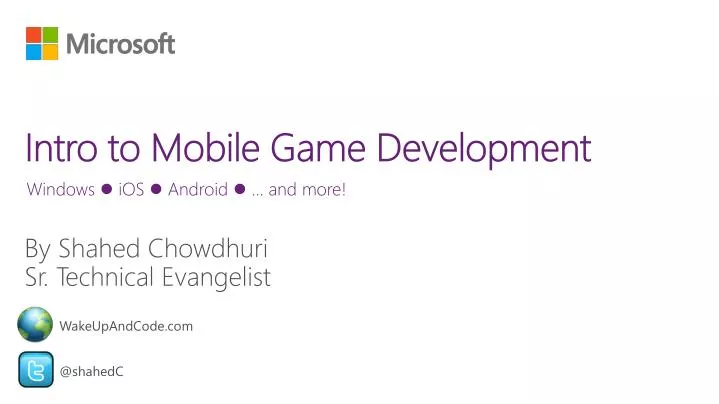 intro to mobile game development