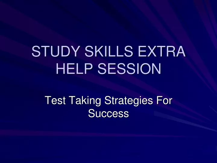 study skills extra help session