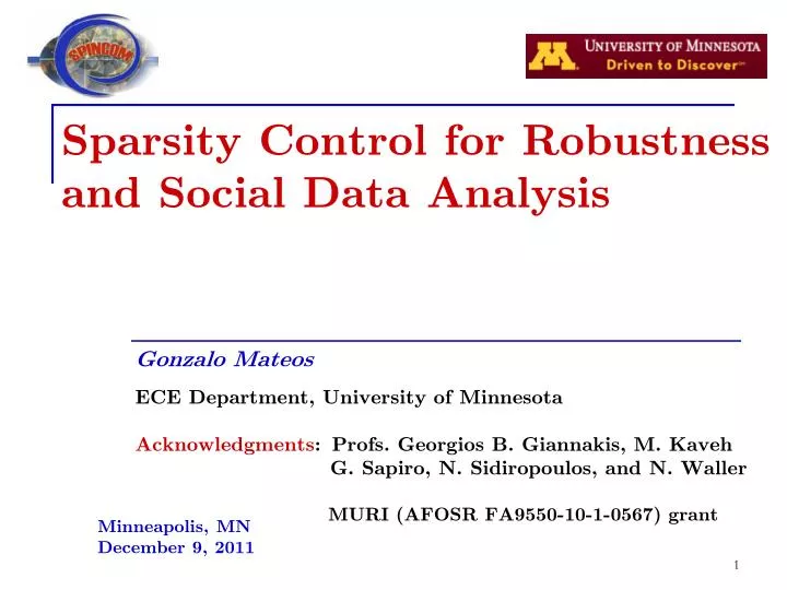 sparsity control for robustness and social data analysis