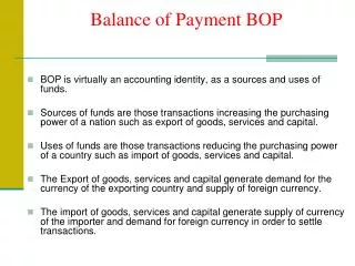 Balance of Payment BOP