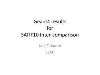 Geant4 results for SATIF10 Inter-comparison
