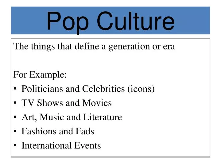 pop culture