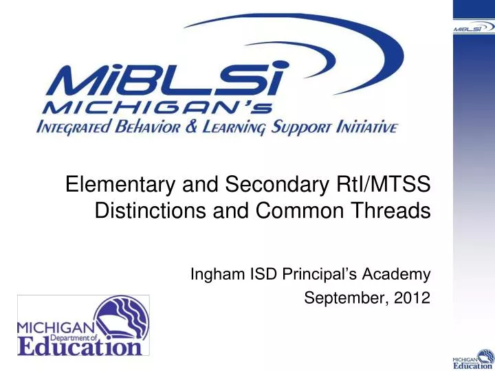 elementary and secondary rti mtss distinctions and common threads