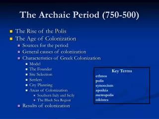 The Archaic Period (750-500)