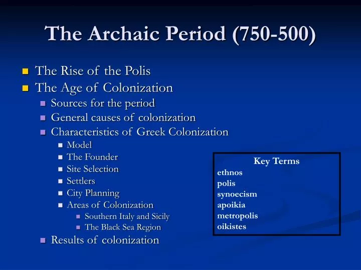 the archaic period 750 500