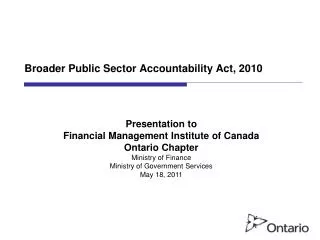 Broader Public Sector Accountability Act, 2010