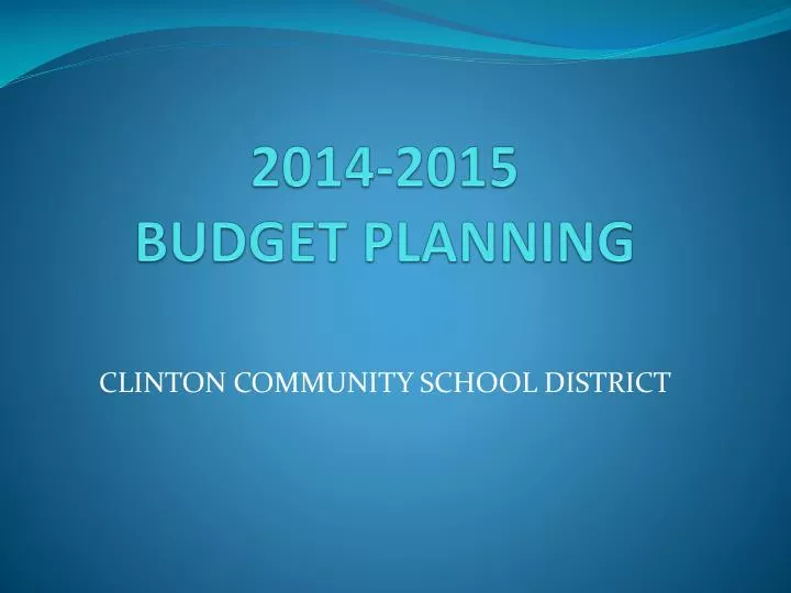 2014 2015 budget planning