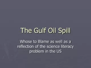 The Gulf Oil Spill