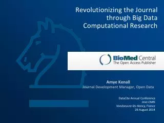Revolutionizing the Journal through Big Data Computational Research
