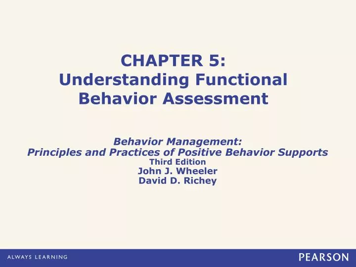 chapter 5 understanding functional behavior assessment