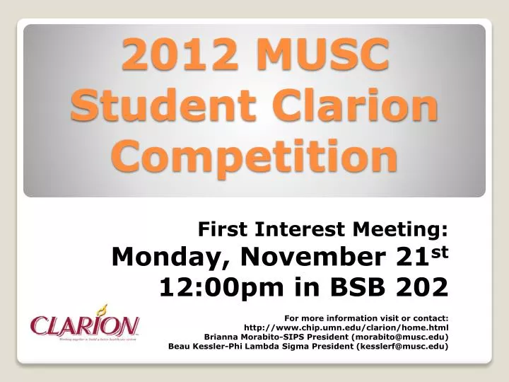 2012 musc student clarion competition