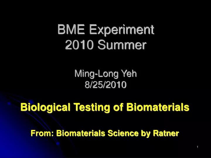 bme experiment 2010 summer ming long yeh 8 25 2010